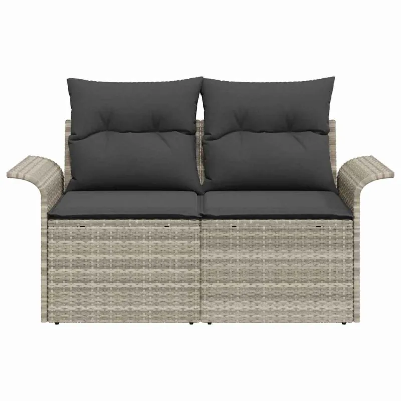 Sodo sofa su pagalve Šviesiai pilka 141 x 62 x 69cm poliratanas