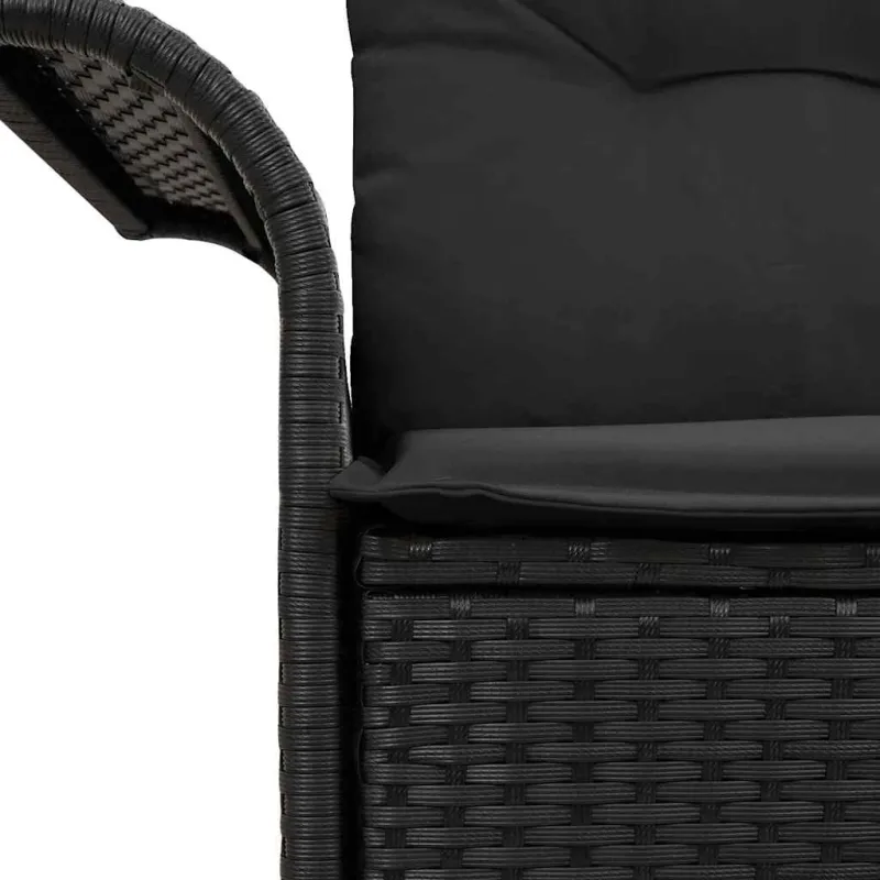 Sodo sofa su pagalve Juoda 141 x 62 x 69cm poliratanas
