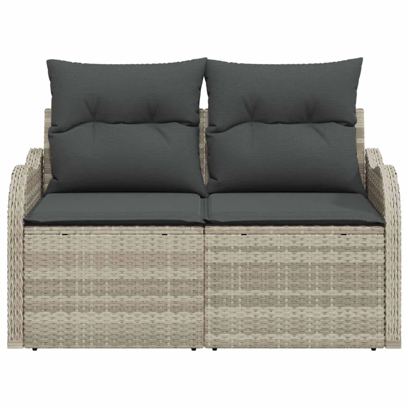 Sodo sofa su pagalve Šviesiai pilka 121 x 62 x 69cm poliratanas