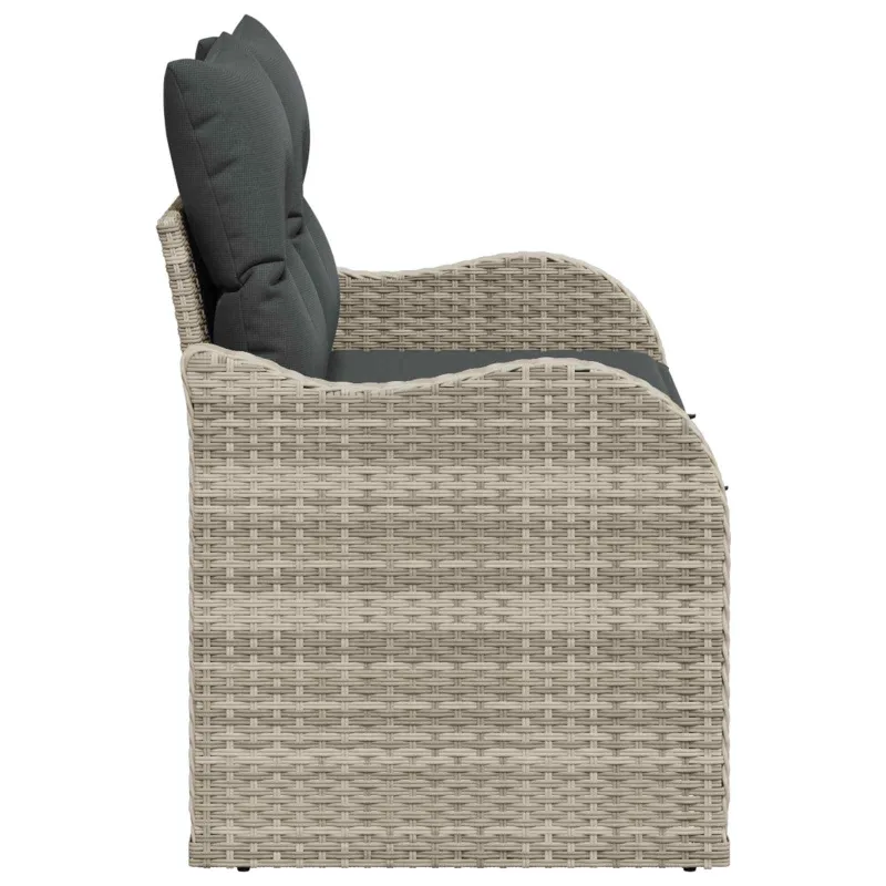 Sodo sofa su pagalve Šviesiai pilka 121 x 62 x 69cm poliratanas