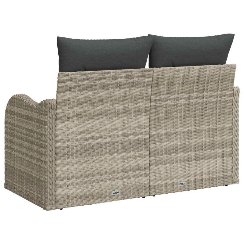 Sodo sofa su pagalve Šviesiai pilka 121 x 62 x 69cm poliratanas
