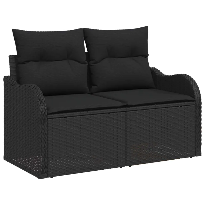 Sodo sofa su pagalve Juoda 121 x 62 x 69cm poliratanas
