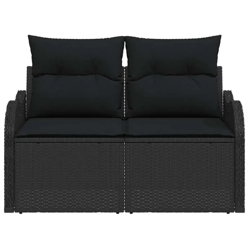 Sodo sofa su pagalve Juoda 121 x 62 x 69cm poliratanas