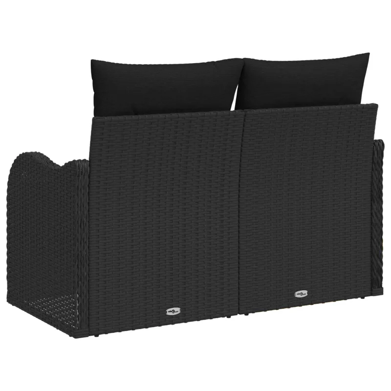 Sodo sofa su pagalve Juoda 121 x 62 x 69cm poliratanas