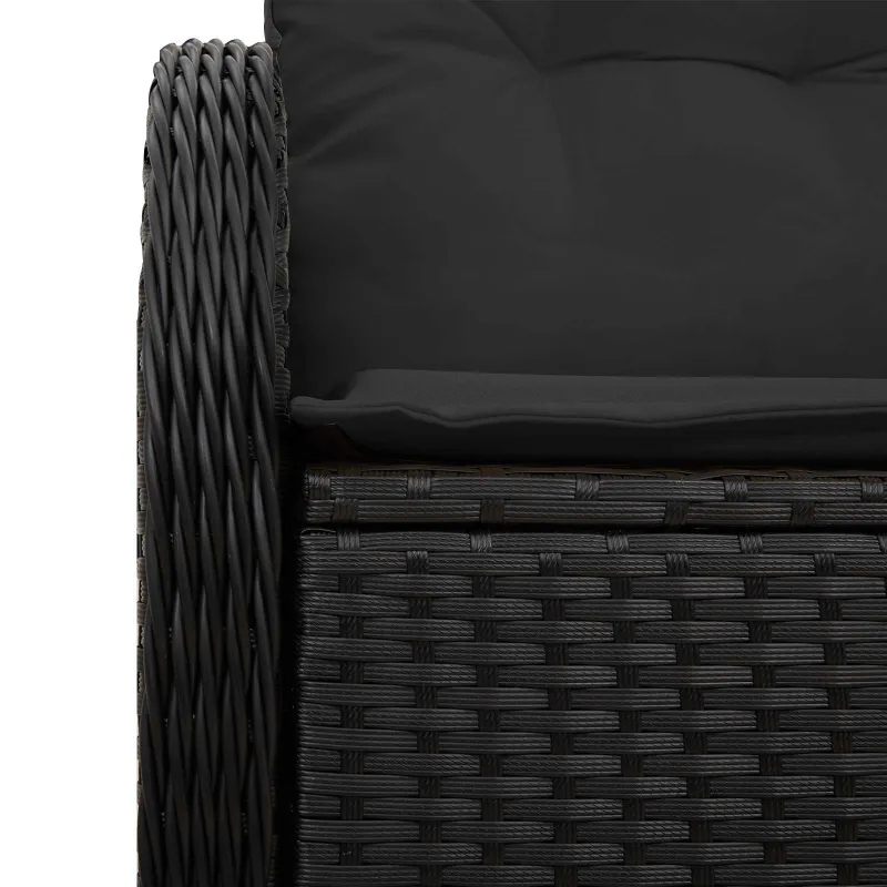 Sodo sofa su pagalve Juoda 121 x 62 x 69cm poliratanas