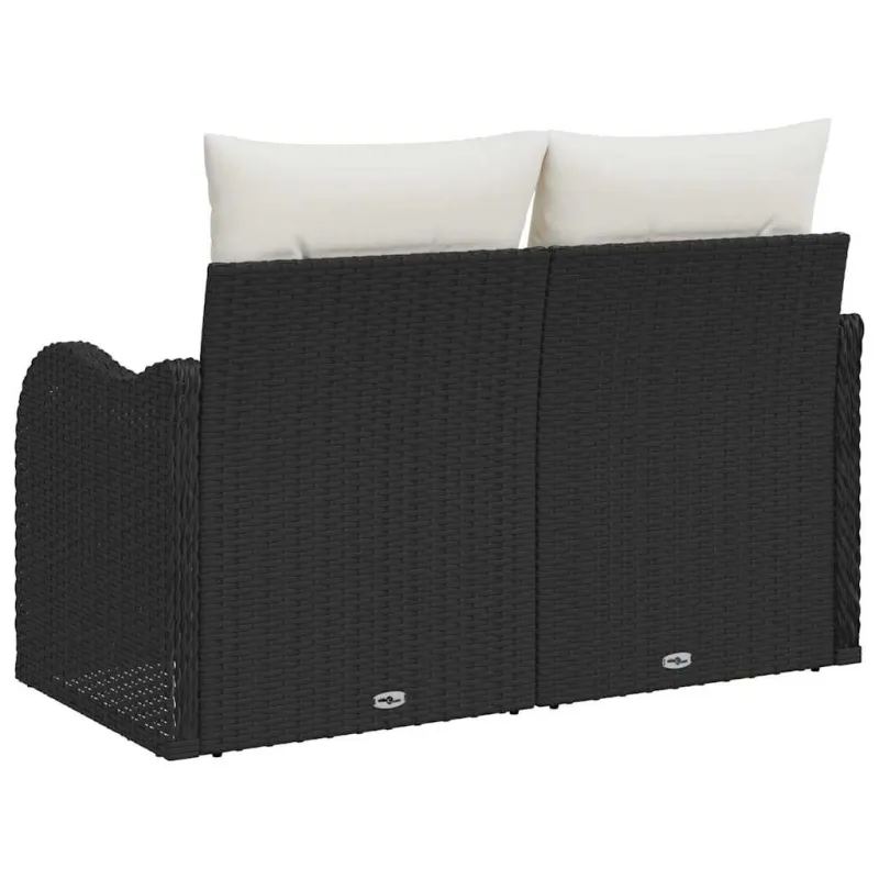 Sodo sofa su pagalve Juoda 121 x 62 x 69cm poliratanas
