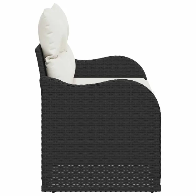 Sodo sofa su pagalve Juoda 121 x 62 x 69cm poliratanas