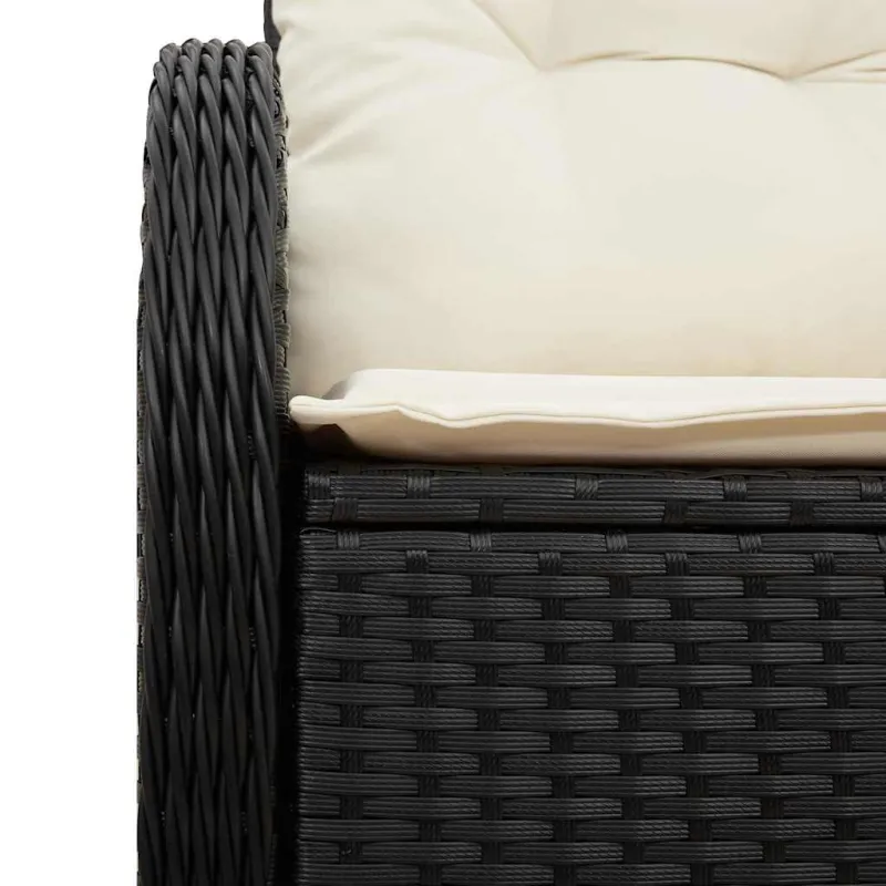 Sodo sofa su pagalve Juoda 121 x 62 x 69cm poliratanas