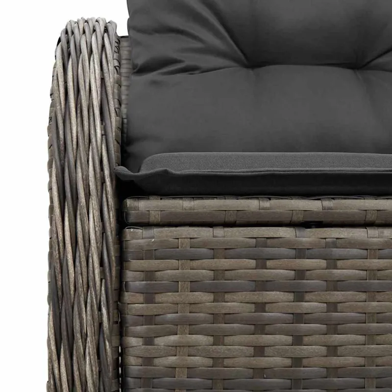 Sodo sofa su pagalve Pilka 121 x 62 x 69cm poliratanas