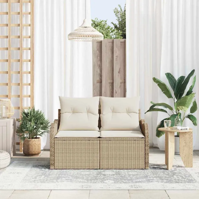 Sodo sofa su pagalve Smėlio 121 x 62 x 69cm poliratanas
