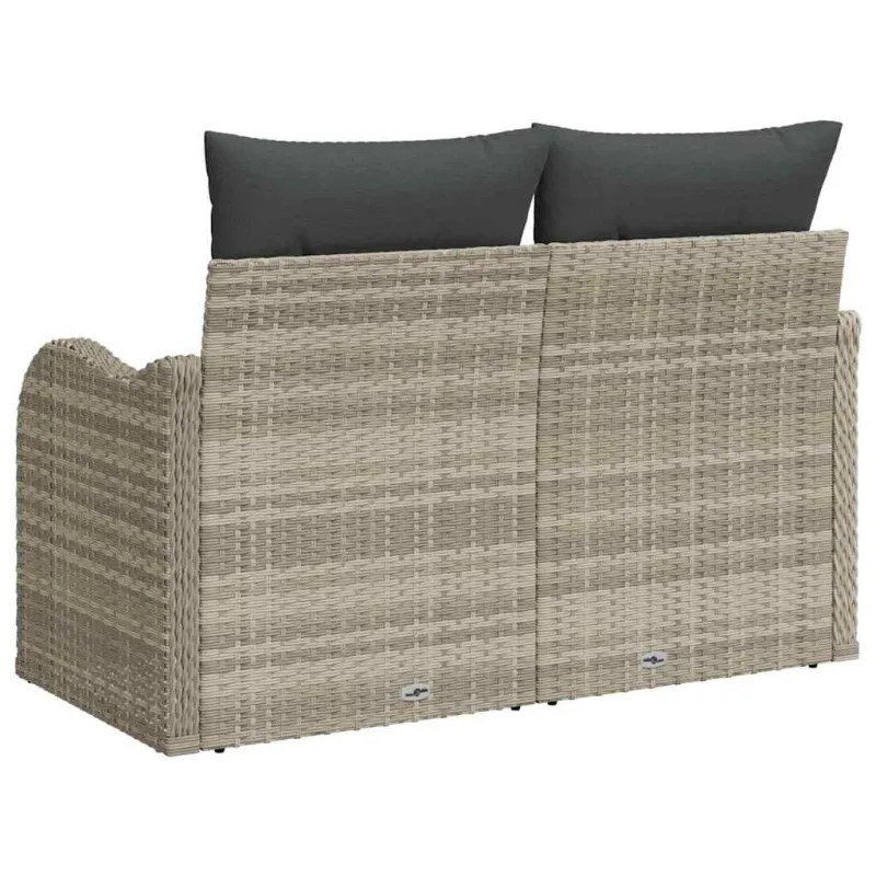 Sodo sofa su pagalve Šviesiai pilka 121 x 62 x 69cm poliratanas