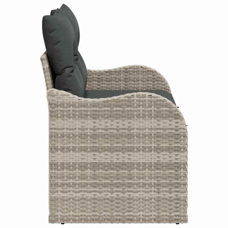 Sodo sofa su pagalve Šviesiai pilka 121 x 62 x 69cm poliratanas