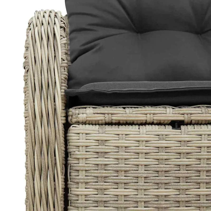 Sodo sofa su pagalve Šviesiai pilka 121 x 62 x 69cm poliratanas