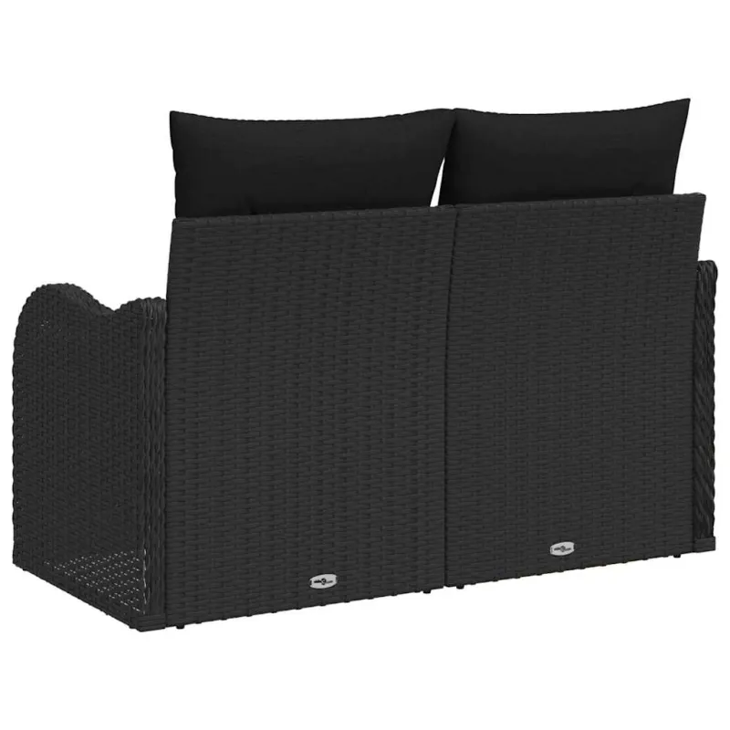 Sodo sofa su pagalve Juoda 121 x 62 x 69cm poliratanas