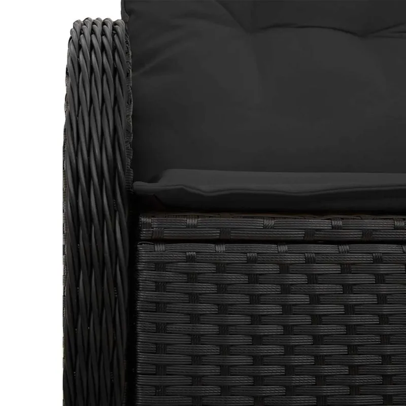 Sodo sofa su pagalve Juoda 121 x 62 x 69cm poliratanas