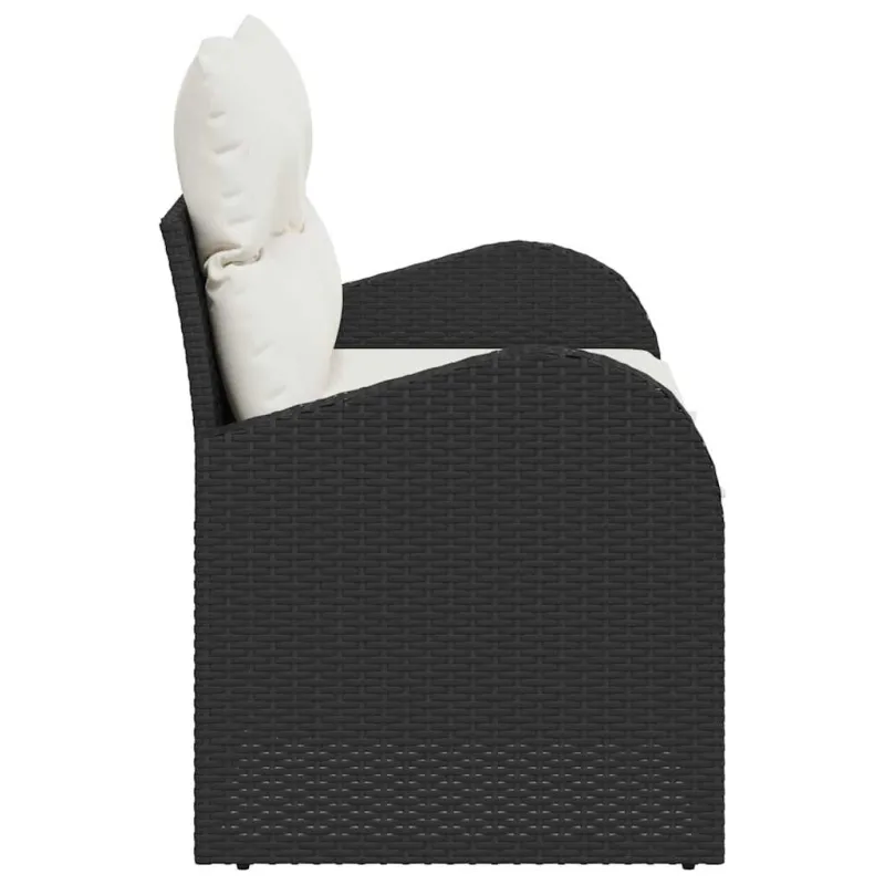 Sodo sofa su pagalve Juoda 124 x 62 x 69cm poliratanas