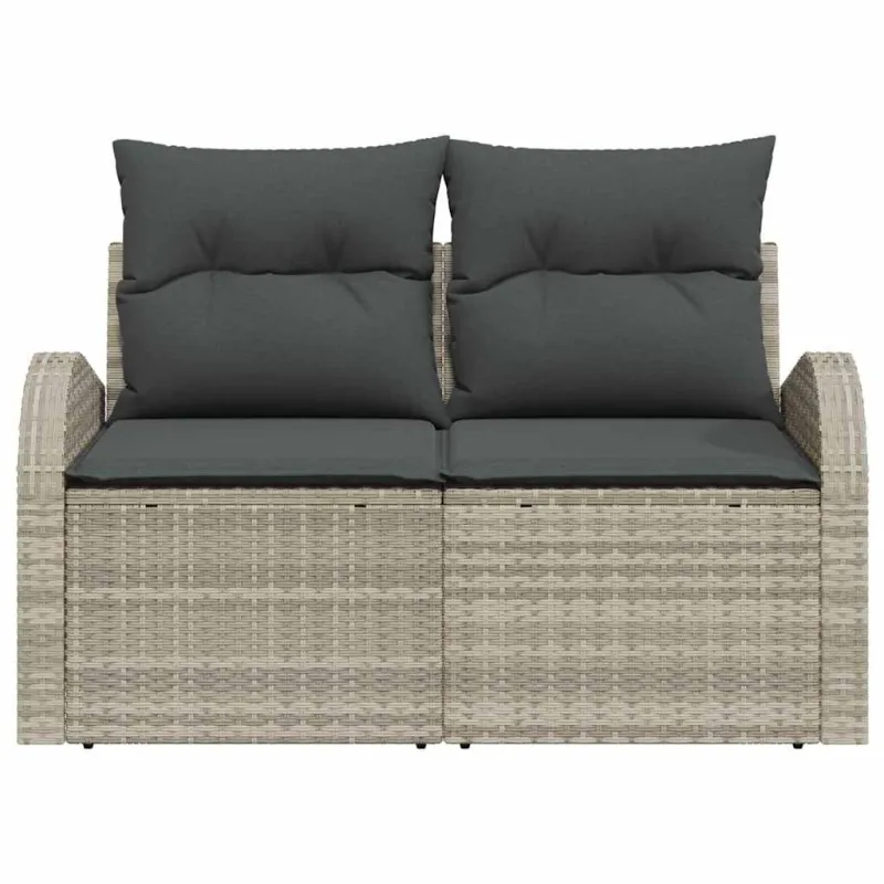 Sodo sofa su pagalve Šviesiai pilka 124 x 62 x 69cm poliratanas