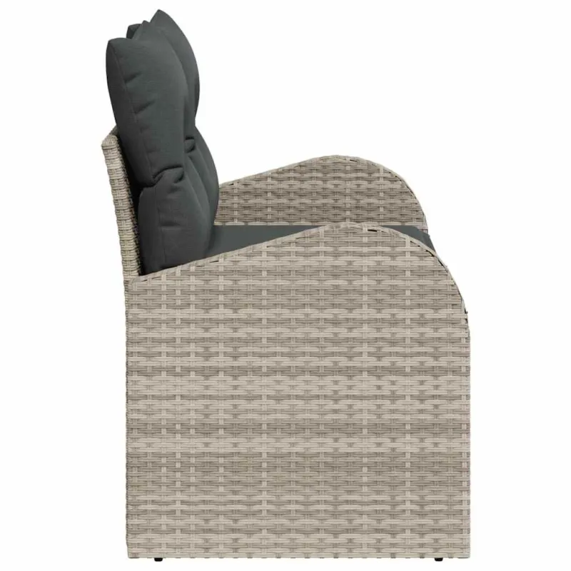Sodo sofa su pagalve Šviesiai pilka 124 x 62 x 69cm poliratanas