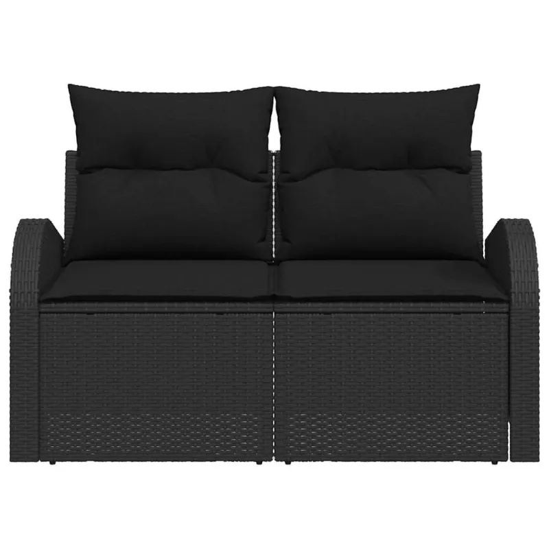 Sodo sofa su pagalve Juoda 124 x 62 x 69cm poliratanas
