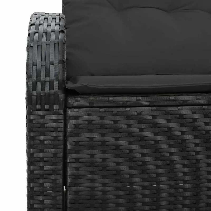 Sodo sofa su pagalve Juoda 124 x 62 x 69cm poliratanas