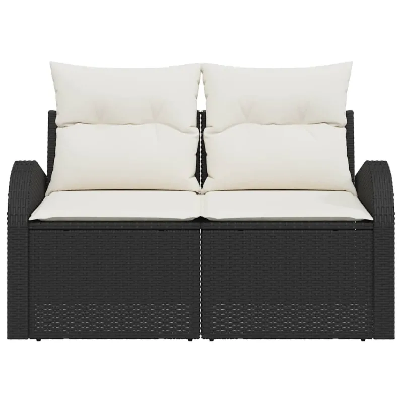 Sodo sofa su pagalve Juoda 124 x 62 x 69cm poliratanas