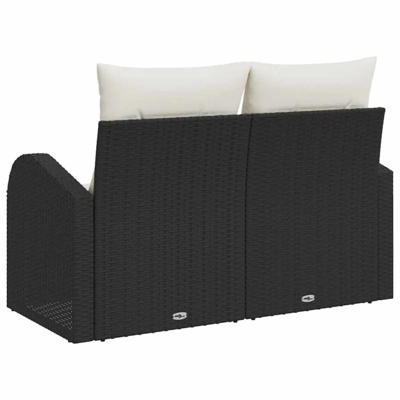 Sodo sofa su pagalve Juoda 124 x 62 x 69cm poliratanas