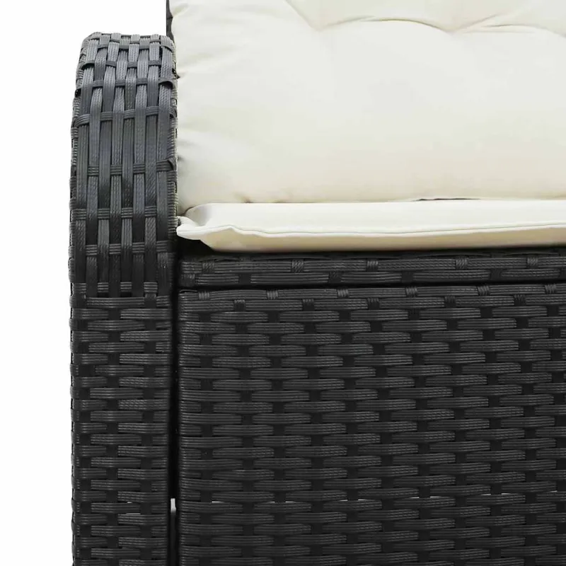 Sodo sofa su pagalve Juoda 124 x 62 x 69cm poliratanas