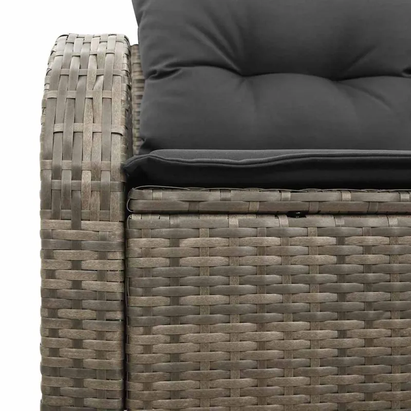 Sodo sofa su pagalve Pilka 124 x 62 x 69cm poliratanas
