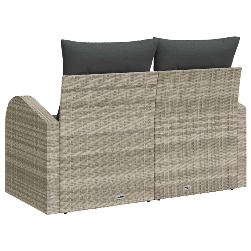 Sodo sofa su pagalve Šviesiai pilka 124 x 62 x 69cm poliratanas