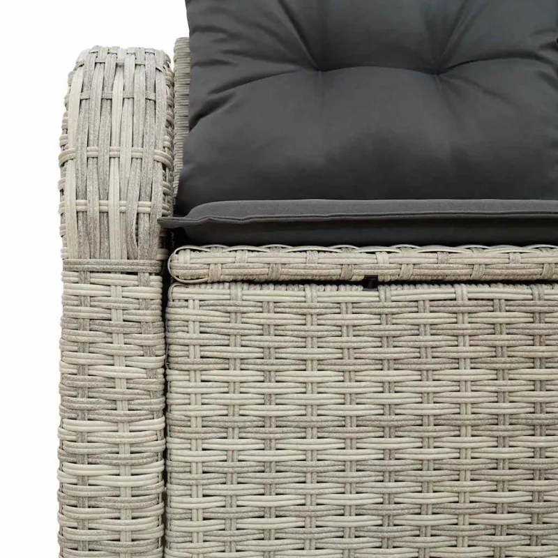 Sodo sofa su pagalve Šviesiai pilka 124 x 62 x 69cm poliratanas