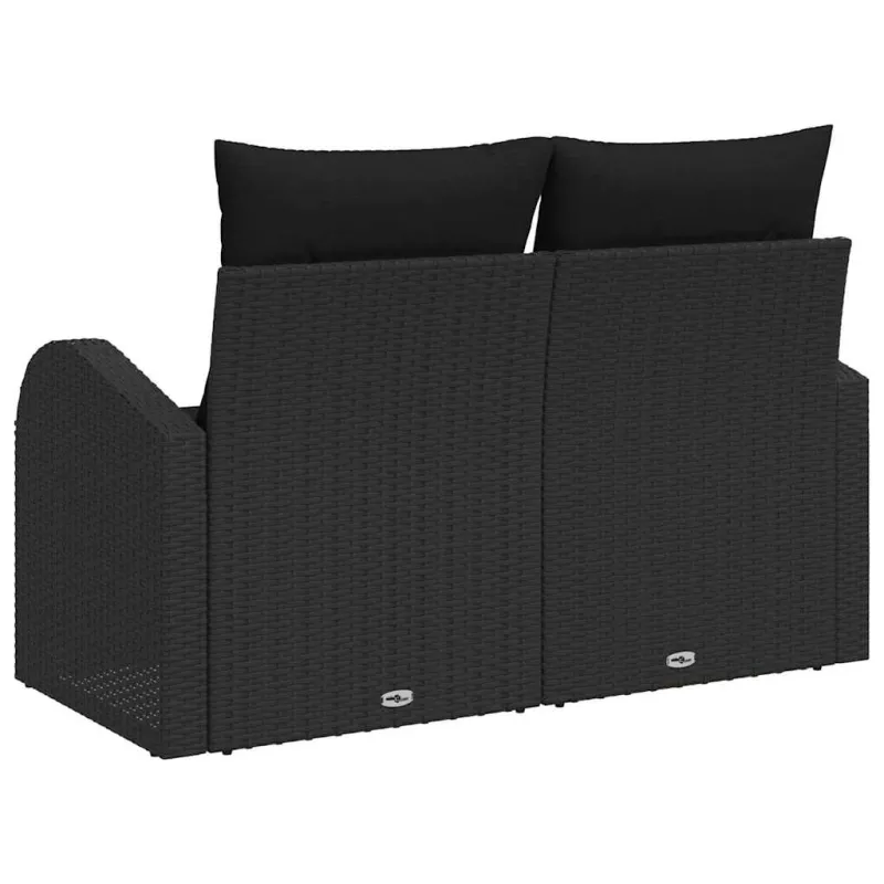 Sodo sofa su pagalve Juoda 124 x 62 x 69cm poliratanas
