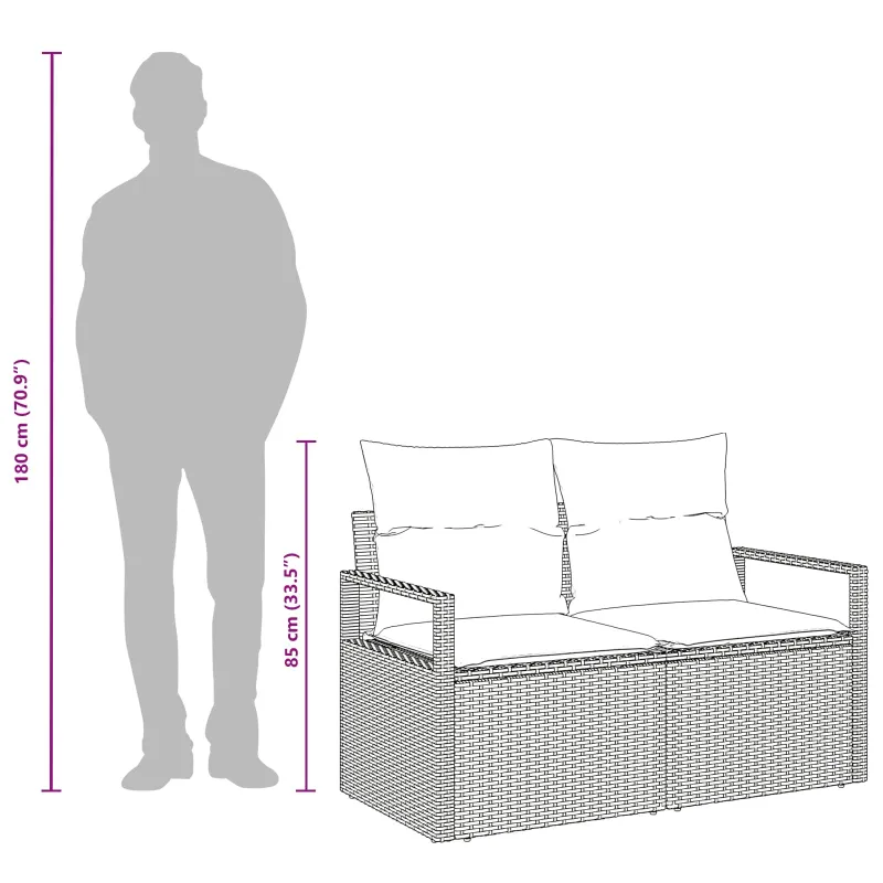 Sodo sofa su pagalve 120 x 62 x 69 cm poliratanas