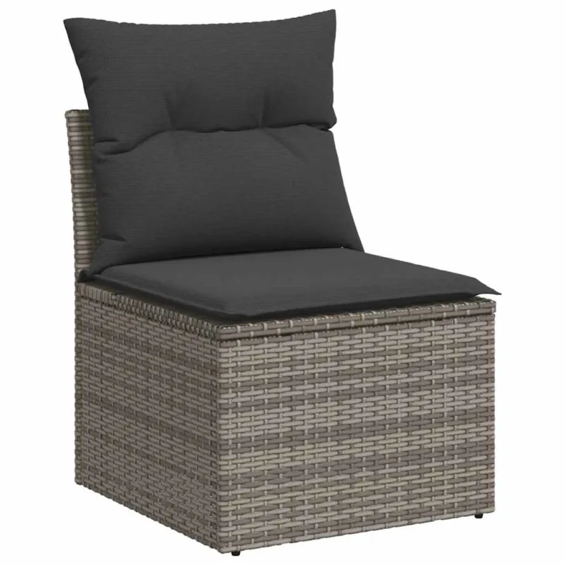 Sofoksen 7-os osainen setti tyynyine, harmaa, polyratasta