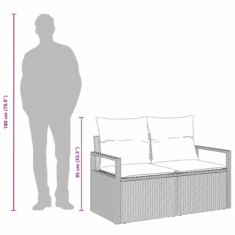 Sodo sofa su pagalve su saugykla 120 x 62 x 69 cm poliratanas