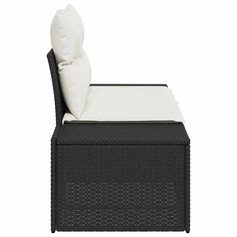 Sodo sofa su pagalve Juoda 184 x 62 x 69 cm poliratanas