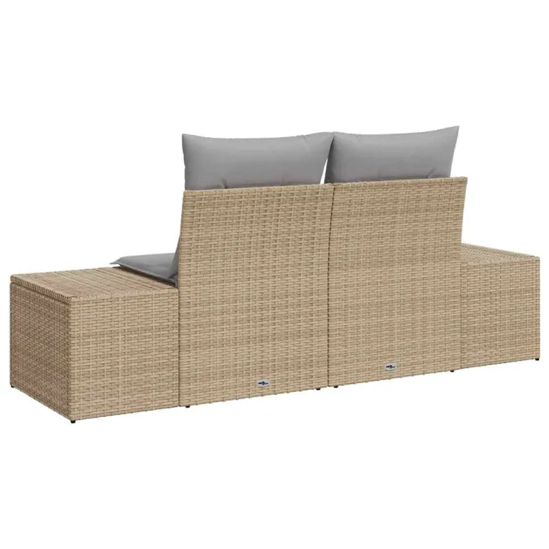 Sodo sofa su pagalve Smėlio 184 x 62 x 69 cm poliratanas