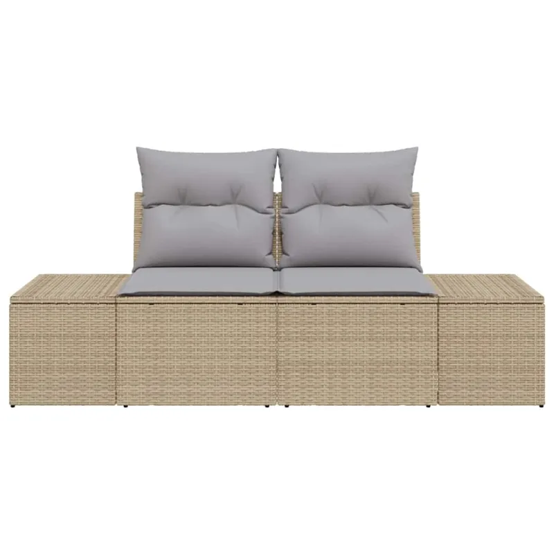 Sodo sofa su pagalve Smėlio 184 x 62 x 69 cm poliratanas