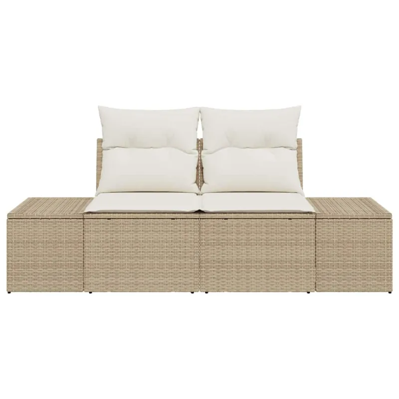 Sodo sofa su pagalve Smėlio 184 x 62 x 69 cm poliratanas