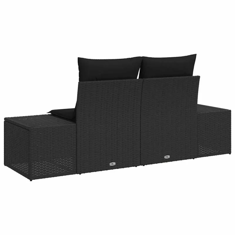 Sodo sofa su pagalve Juoda 184 x 62 x 69 cm poliratanas
