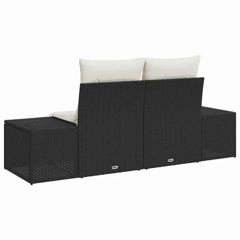 Sodo sofa su pagalve Juoda 184 x 62 x 69 cm poliratanas