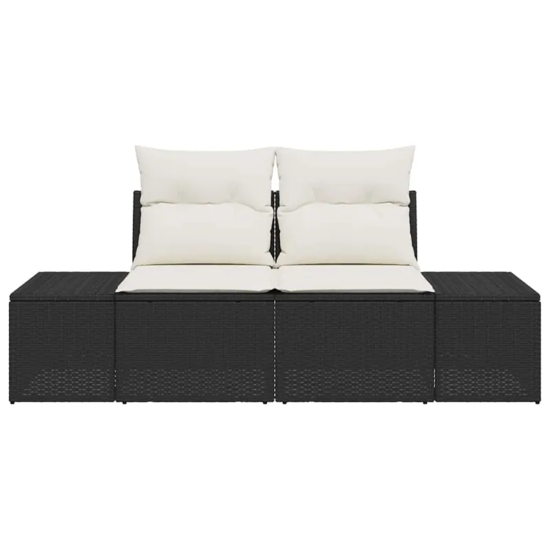 Sodo sofa su pagalve Juoda 184 x 62 x 69 cm poliratanas