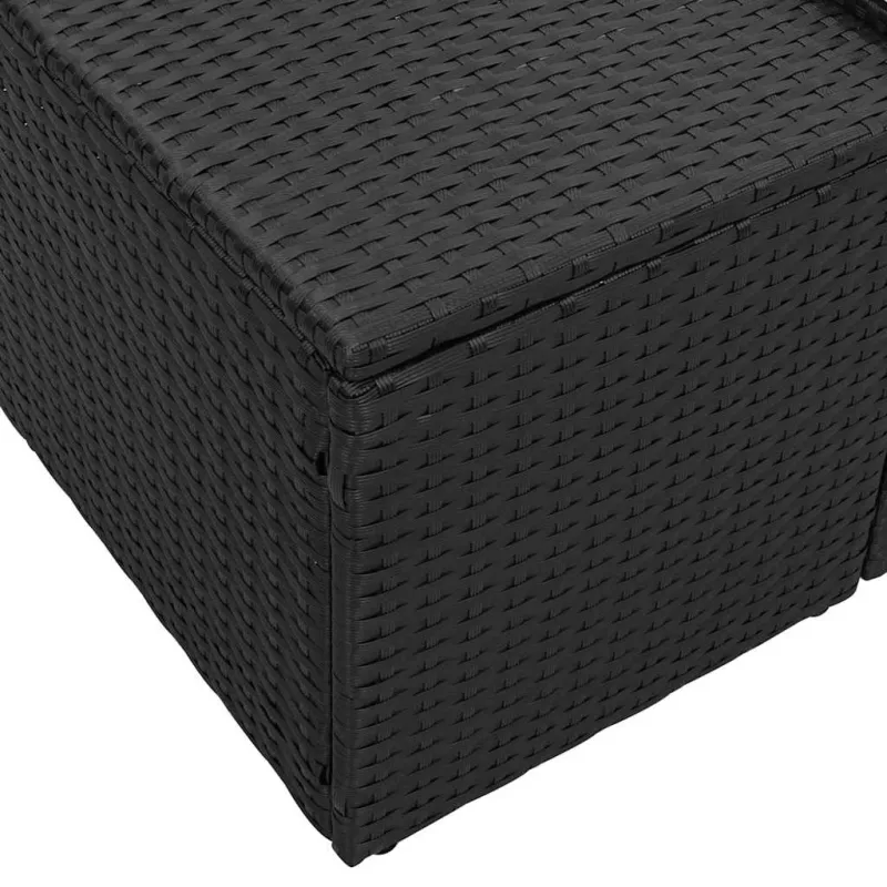 Sodo sofa su pagalve Juoda 184 x 62 x 69 cm poliratanas