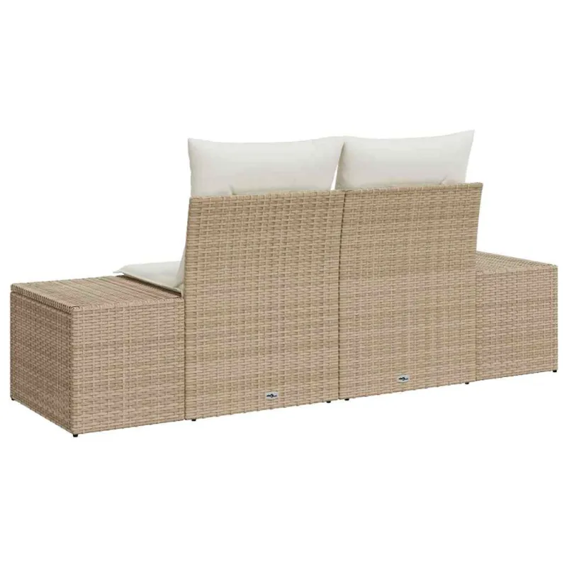 Sodo sofa su pagalve Smėlio 184 x 62 x 69 cm poliratanas