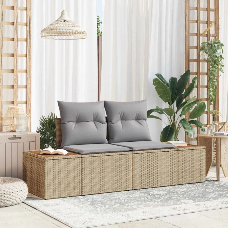 Sodo sofa Smėlio 184 x 62 x 85cm poliratanas