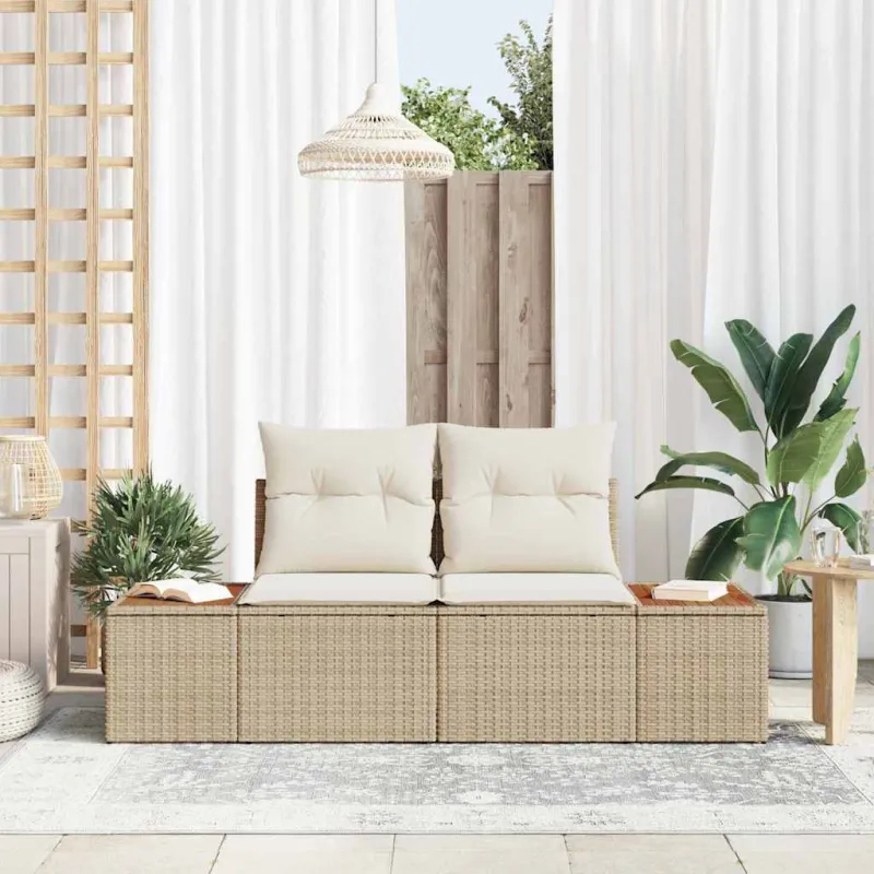 Sodo sofa Smėlio 184 x 62 x 85cm poliratanas