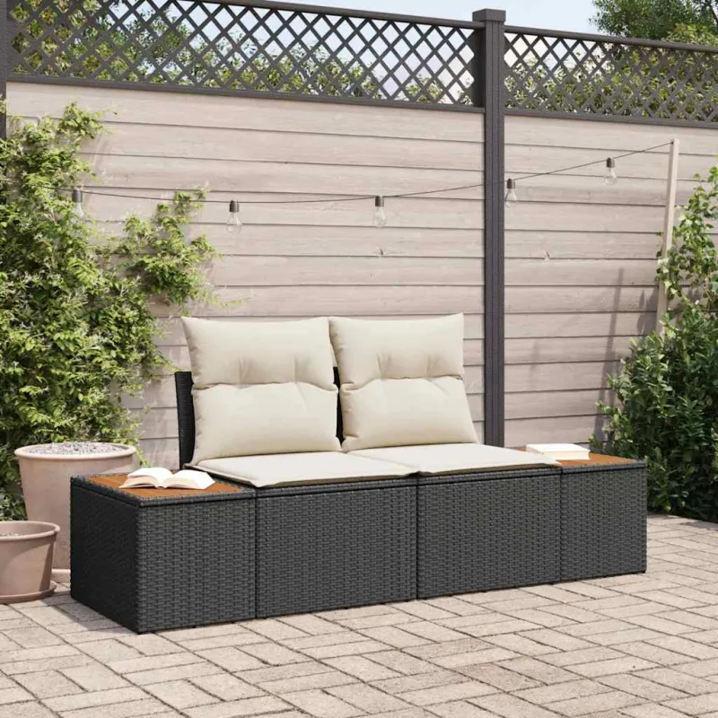 Sodo sofa Juoda 184 x 62 x 85cm poliratanas
