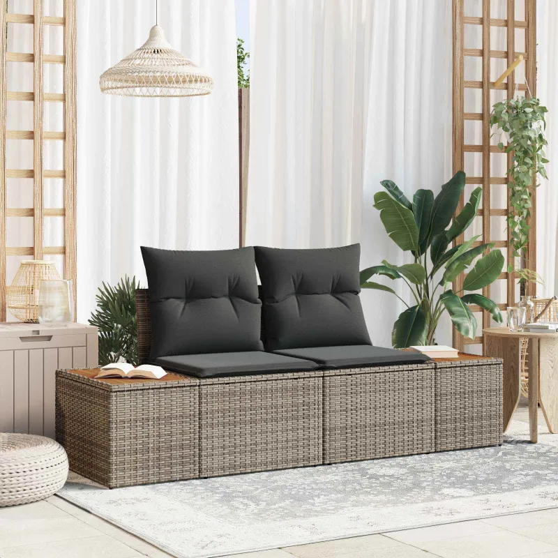 Sodo sofa Pilka 184 x 62 x 85cm poliratanas