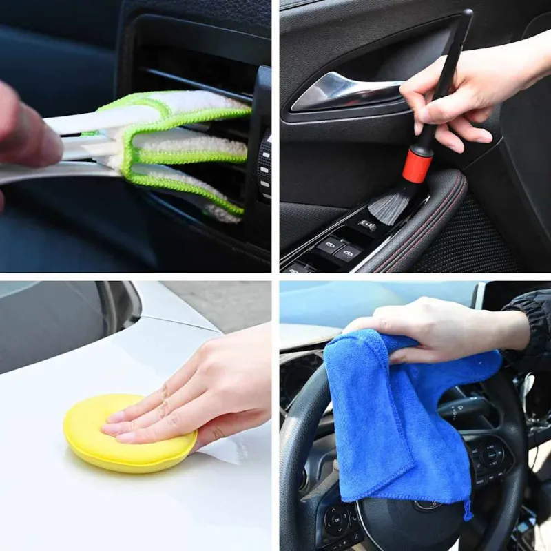 Automobilių šepetėlių rinkinys Įvairiaspalvis poliratanas