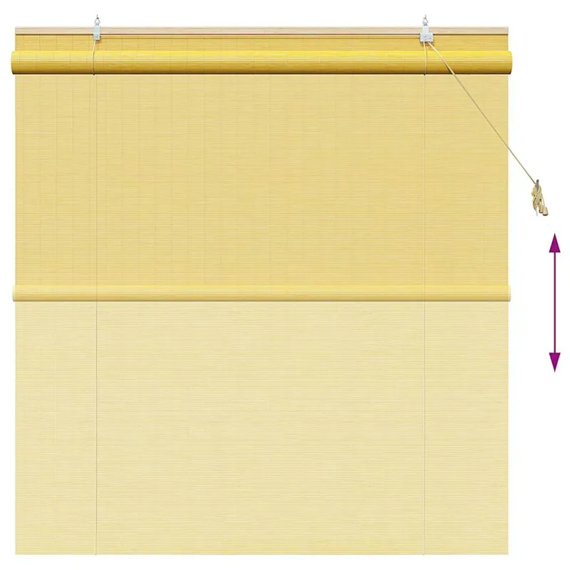 Roletas Geltona 150 x 160 cm Bambukas