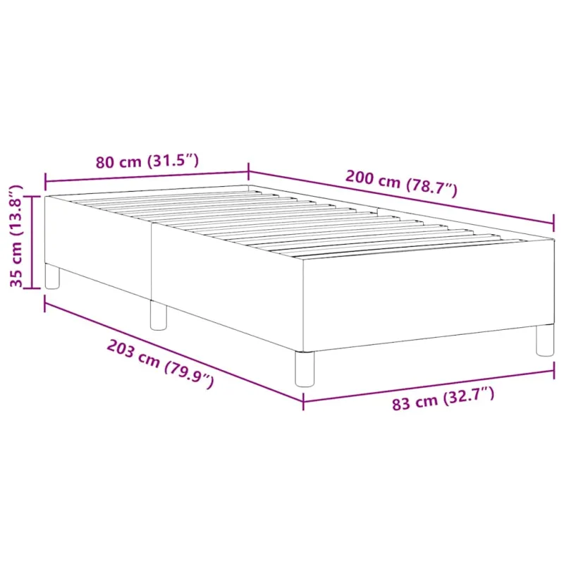 Kiemas lova Šviesiai pilka 80 x 200 cm Kordūrinis audinys